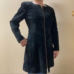 Bagatelle Black Suede Long Coat